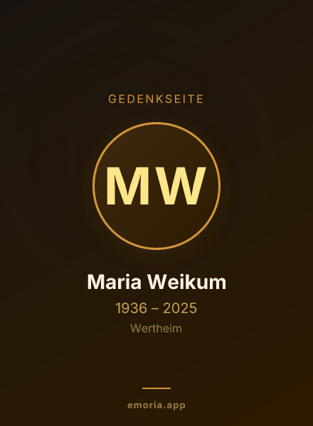 Gedenkportrait von Maria Weikum