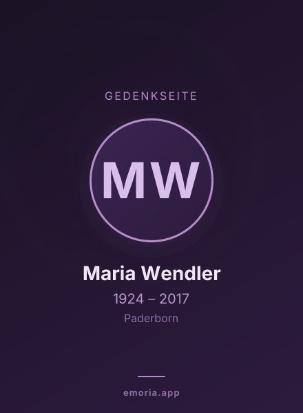 Gedenkportrait von Maria Wendler