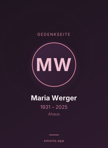 Gedenkportrait von Maria Werger