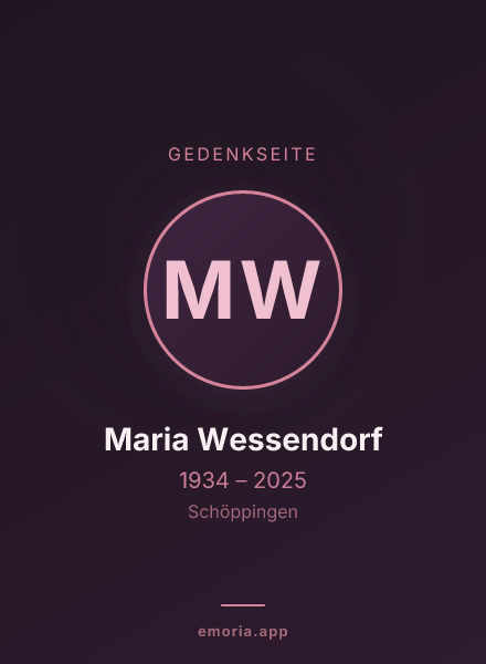 Gedenkportrait von Maria Wessendorf