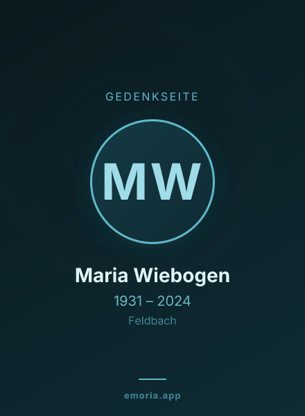 Gedenkportrait von Maria Wiebogen
