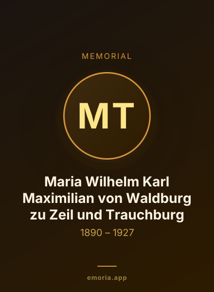 Memorial portrait of Maria Wilhelm Karl Maximilian von Waldburg zu Zeil und Trauchburg
