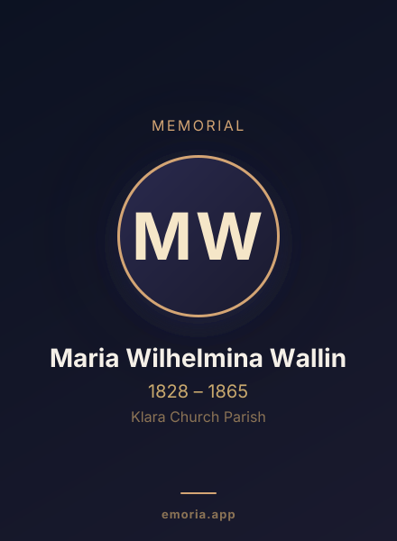 Memorial portrait of Maria Wilhelmina Wallin