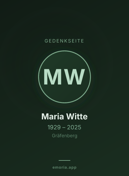 Gedenkportrait von Maria Witte