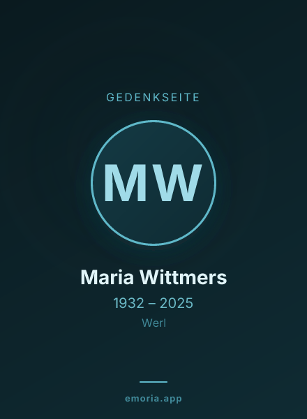 Gedenkportrait von Maria Wittmers