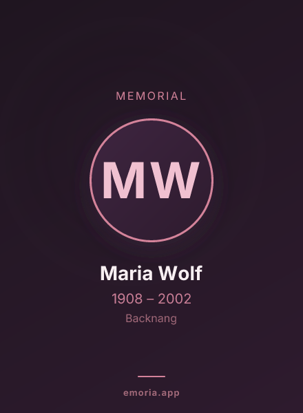 Memorial portrait of Maria Wolf