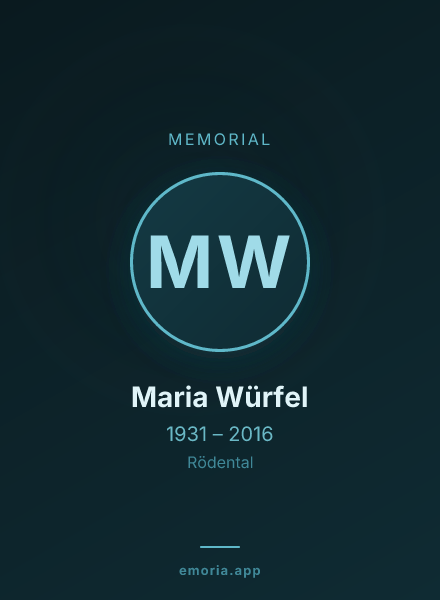 Memorial portrait of Maria Würfel