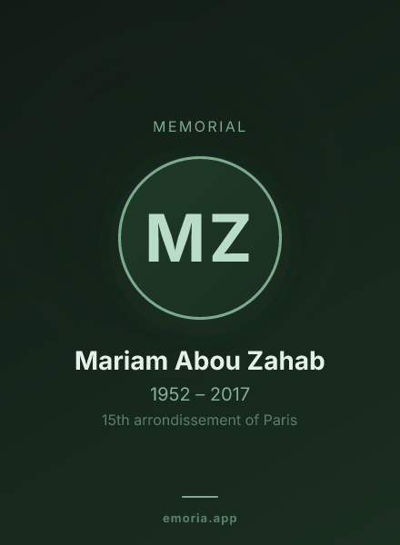 Memorial portrait of Mariam Abou Zahab