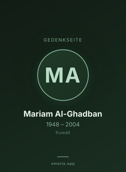 Gedenkportrait von Mariam Al-Ghadban