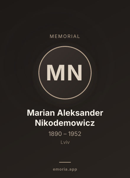 Memorial portrait of Marian Aleksander Nikodemowicz