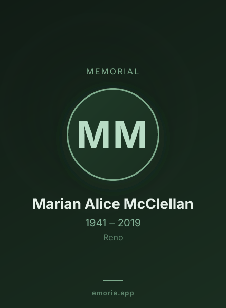 Memorial portrait of Marian Alice McClellan