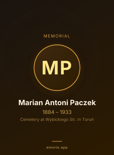 Memorial portrait of Marian Antoni Paczek