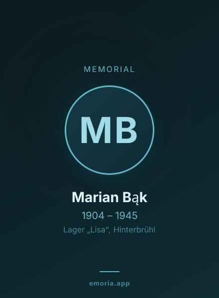 Memorial portrait of Marian Bąk