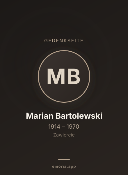 Gedenkportrait von Marian Bartolewski