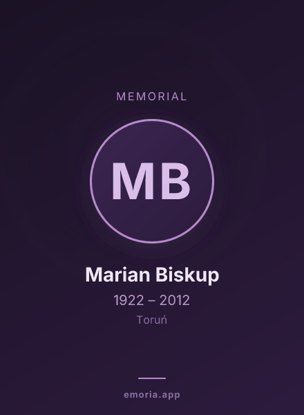 Memorial portrait of Marian Biskup