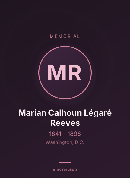 Memorial portrait of Marian Calhoun Légaré Reeves