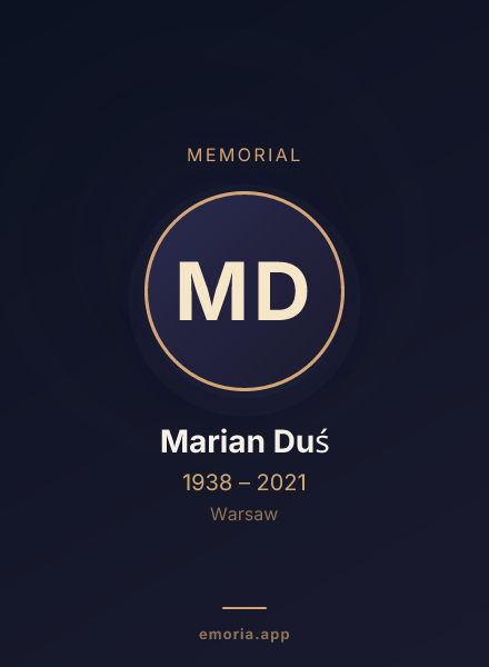 Memorial portrait of Marian Duś