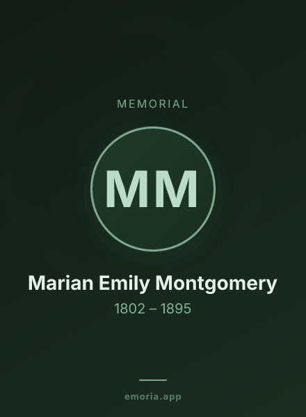 Memorial portrait of Marian Emily Montgomery