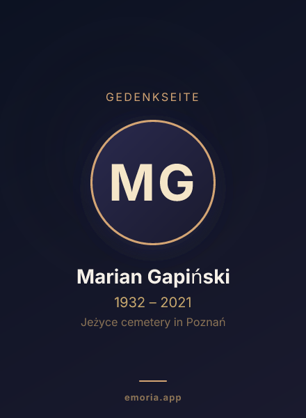 Gedenkportrait von Marian Gapiński