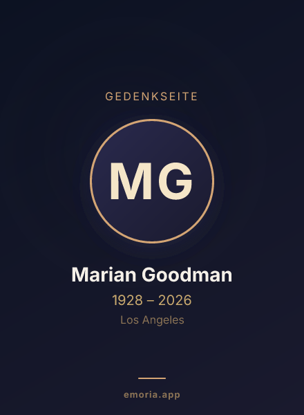 Gedenkportrait von Marian Goodman