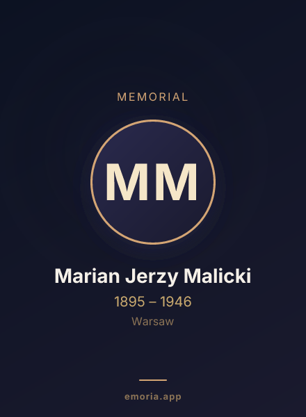 Memorial portrait of Marian Jerzy Malicki