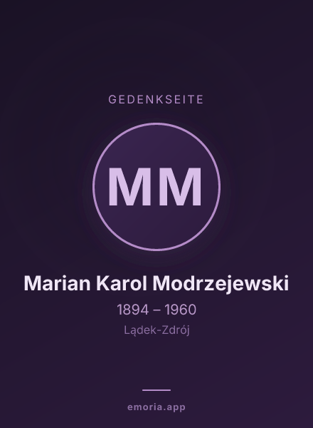 Gedenkportrait von Marian Karol Modrzejewski