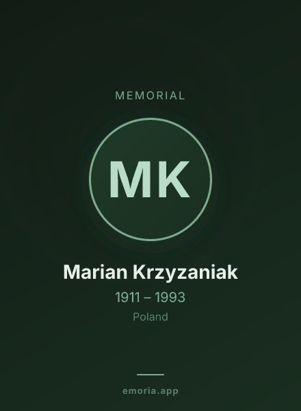 Memorial portrait of Marian Krzyzaniak