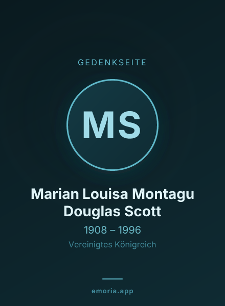 Gedenkportrait von Marian Louisa Montagu Douglas Scott