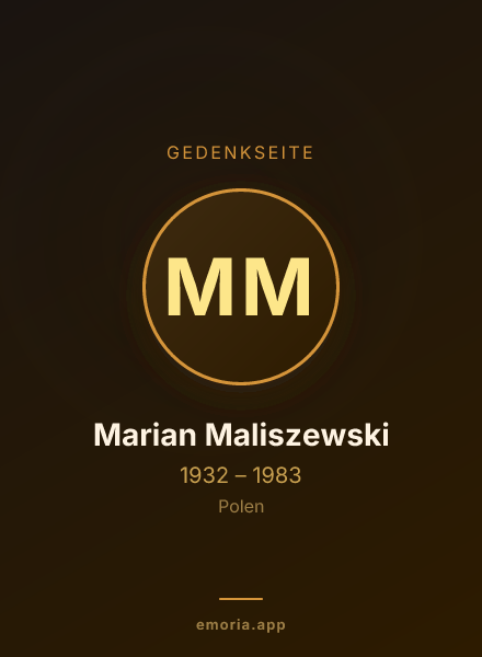 Gedenkportrait von Marian Maliszewski