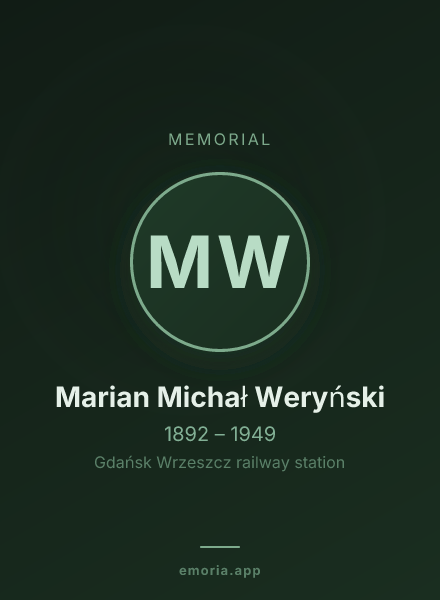 Memorial portrait of Marian Michał Weryński