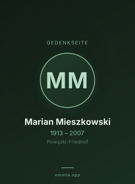 Gedenkportrait von Marian Mieszkowski
