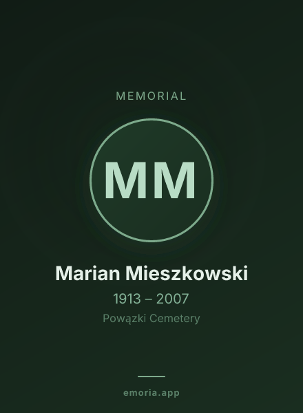 Memorial portrait of Marian Mieszkowski