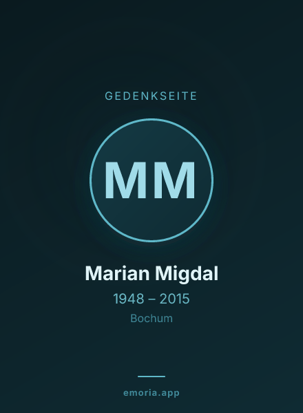 Gedenkportrait von Marian Migdal