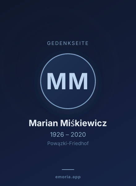Gedenkportrait von Marian Miśkiewicz
