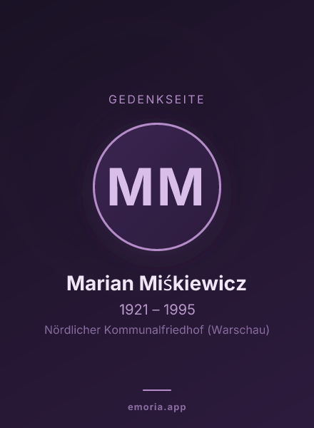 Gedenkportrait von Marian Miśkiewicz