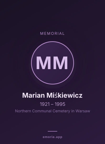 Memorial portrait of Marian Miśkiewicz