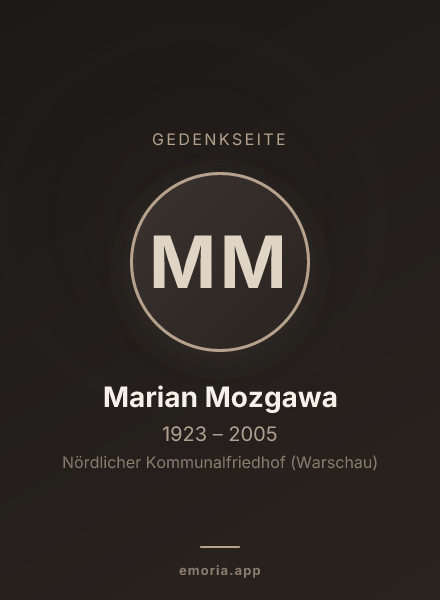 Gedenkportrait von Marian Mozgawa