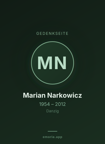 Gedenkportrait von Marian Narkowicz