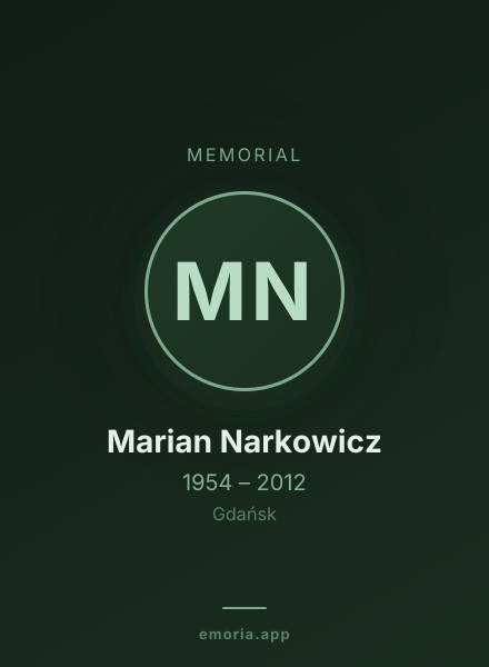 Memorial portrait of Marian Narkowicz