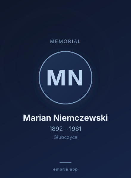 Memorial portrait of Marian Niemczewski