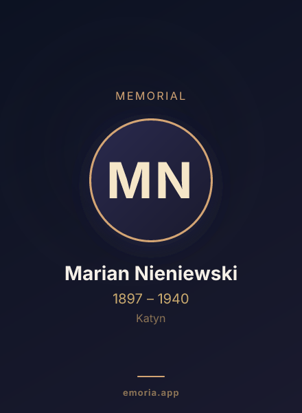 Memorial portrait of Marian Nieniewski