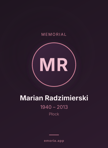 Memorial portrait of Marian Radzimierski