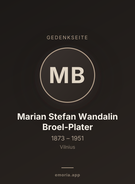 Gedenkportrait von Marian Stefan Wandalin Broel-Plater