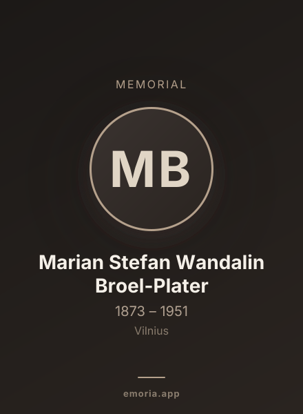 Memorial portrait of Marian Stefan Wandalin Broel-Plater