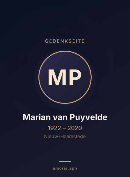 Gedenkportrait von Marian van Puyvelde