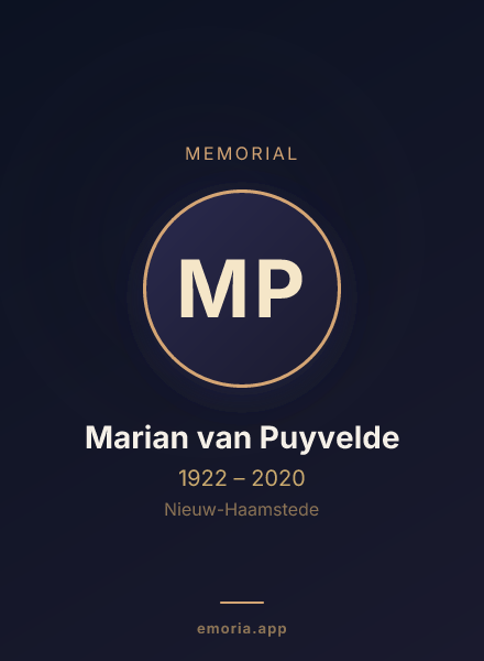 Memorial portrait of Marian van Puyvelde