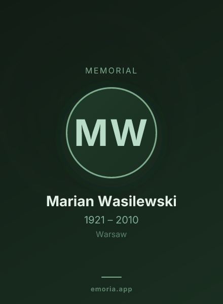 Memorial portrait of Marian Wasilewski