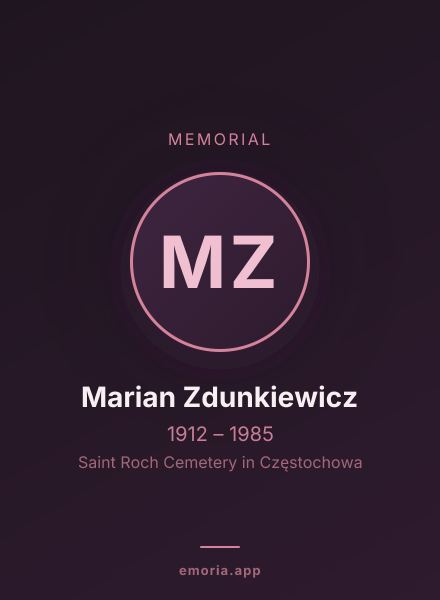 Memorial portrait of Marian Zdunkiewicz