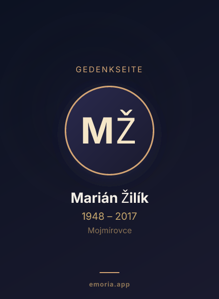 Gedenkportrait von Marián Žilík