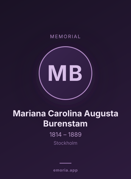 Memorial portrait of Mariana Carolina Augusta Burenstam